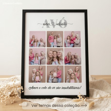 Quadro Avó(ô)s Personalizado com Foto e Moldura Preta A4 Quadro Avó(ô)s Personalizado com Foto e Moldura Preta A4