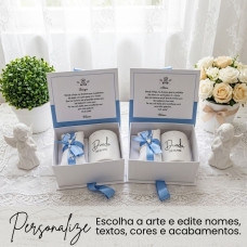 Kit Convite Padrinhos de Batismo com 2 Caixas Individuais e Mini Terço Kit Convite Padrinhos de Batismo com 2 Caixas Individuais e Mini Terço