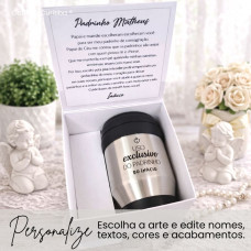 Convite para Padrinho ou Madrinha de Batismo com Caneca de Alumínio Convite para Padrinho ou Madrinha de Batismo com Caneca de Alumínio
