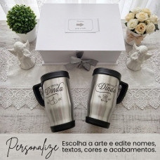Caixa Convite Padrinhos de Batismo Alumínio 500 ml Caixa Convite Padrinhos de Batismo Alumínio 500 ml
