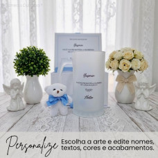 Convite para Padrinho ou Madrinha de Batismo com Caneca de Vidro Jateado Convite para Padrinho ou Madrinha de Batismo com Caneca de Vidro Jateado