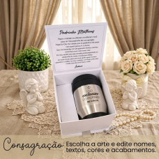 Caixa Convite Padrinhos de Consagração Alumínio 300 ml Baby Caixa Convite Padrinhos de Consagração Alumínio 300 ml Baby