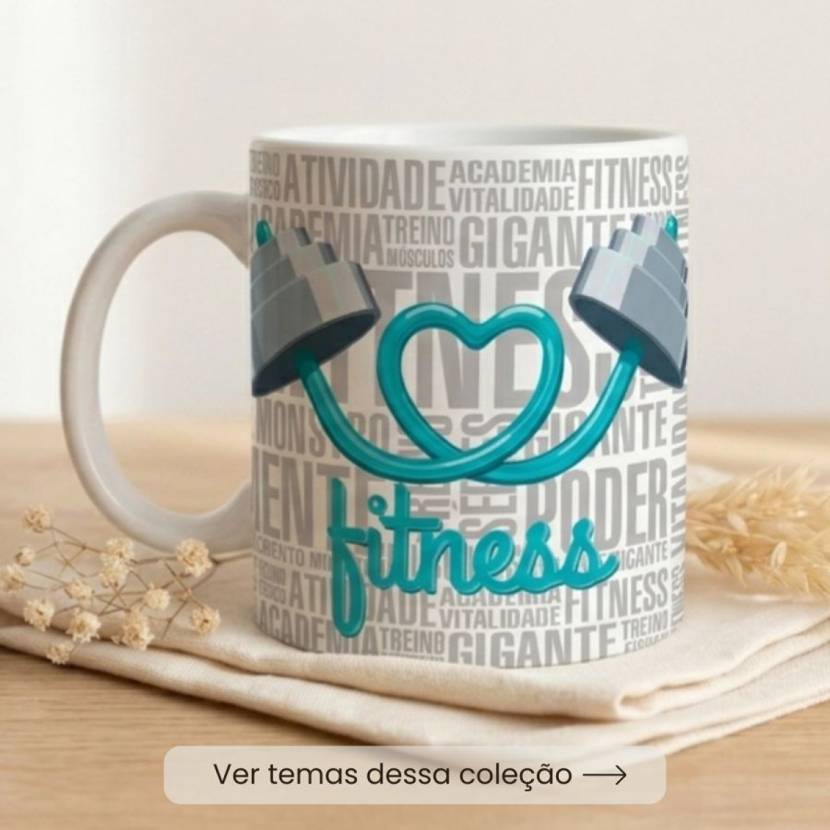 Coleção Esportes Fitness Personalizadas com Foto e Frase