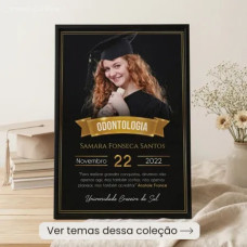 Quadro Formatura Personalizado com Foto e Moldura Preta A4