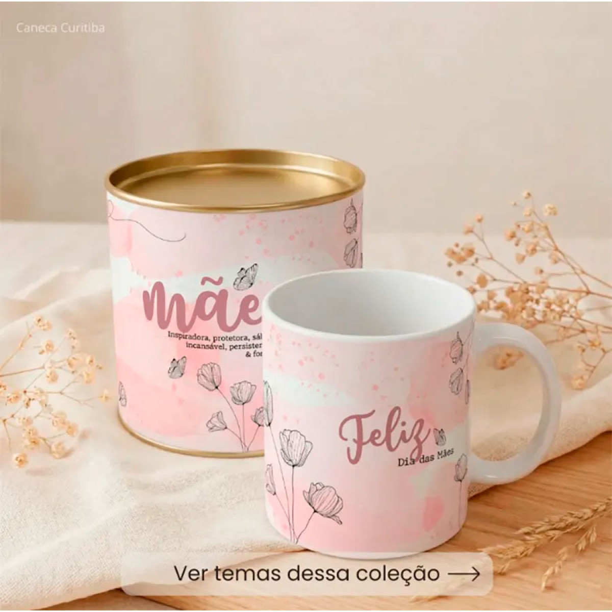 Lata Mãe Presente com Caneca Personalizada