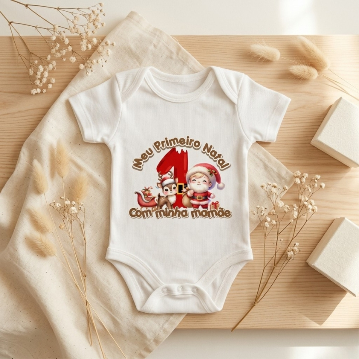 Body Infantil Personalizado de Natal com Foto