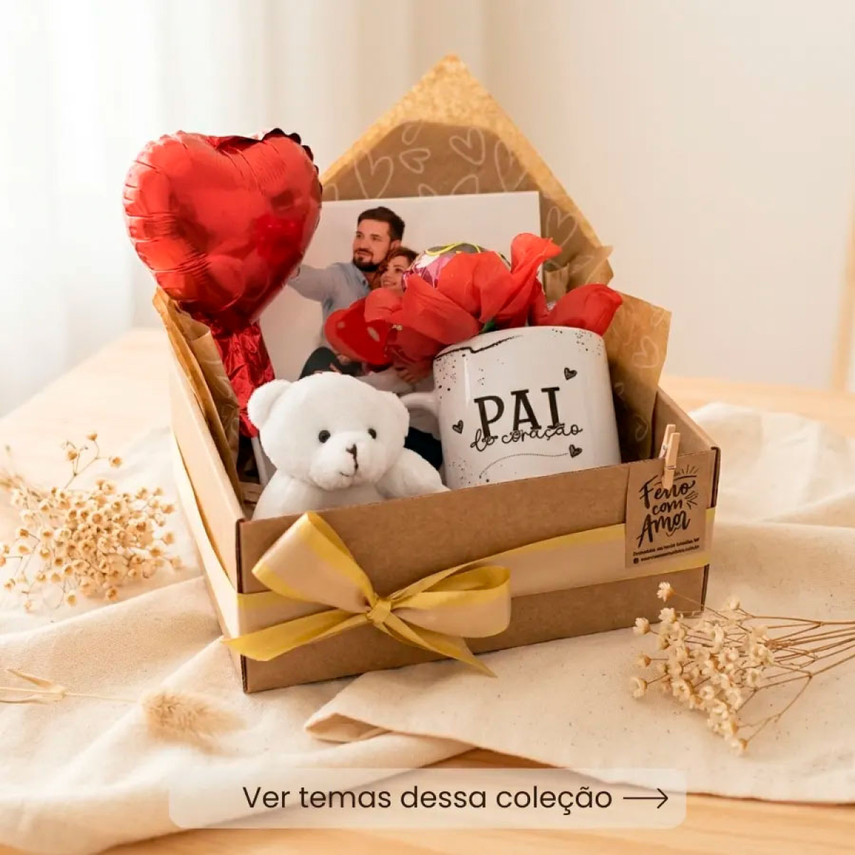 Kit Pai Caixa Presente com Caneca e Azulejo Personalizado