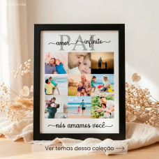 Quadro Pai Personalizado com Foto e Moldura Preta A4 Quadro Pai Personalizado com Foto e Moldura Preta A4