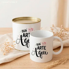 Lata Presente Personalizada com Caneca de Cerâmica Lata Presente Personalizada com Caneca de Cerâmica