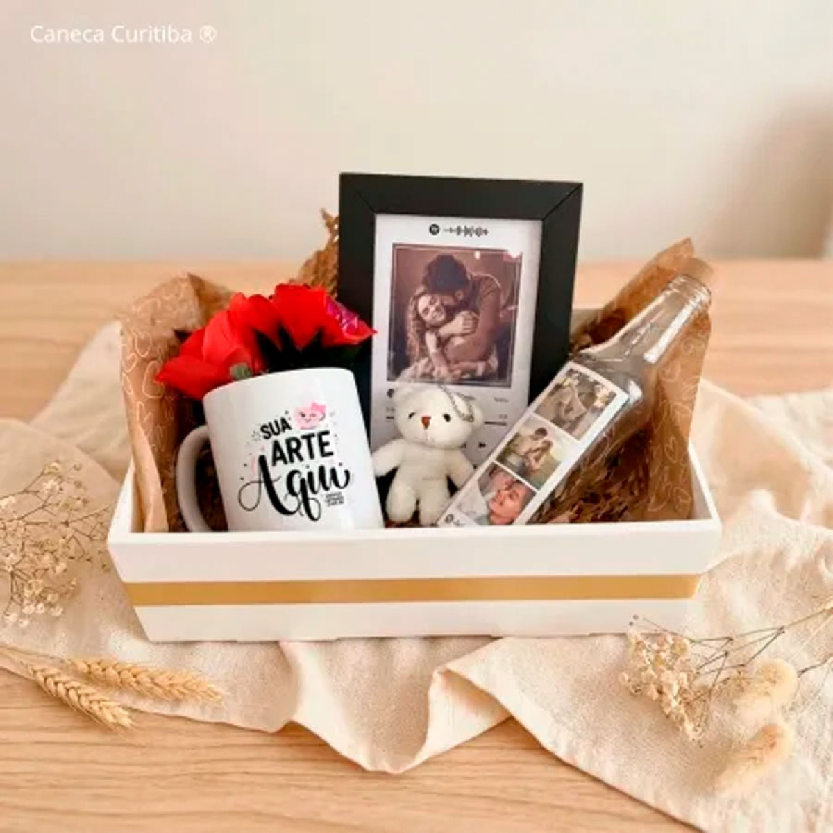 Kit Presente Completo com Caneca e Garrafa Luminária