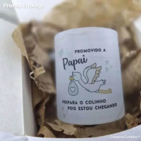 Revelação de Gravidez para o Pai Vidro Pronta Entrega