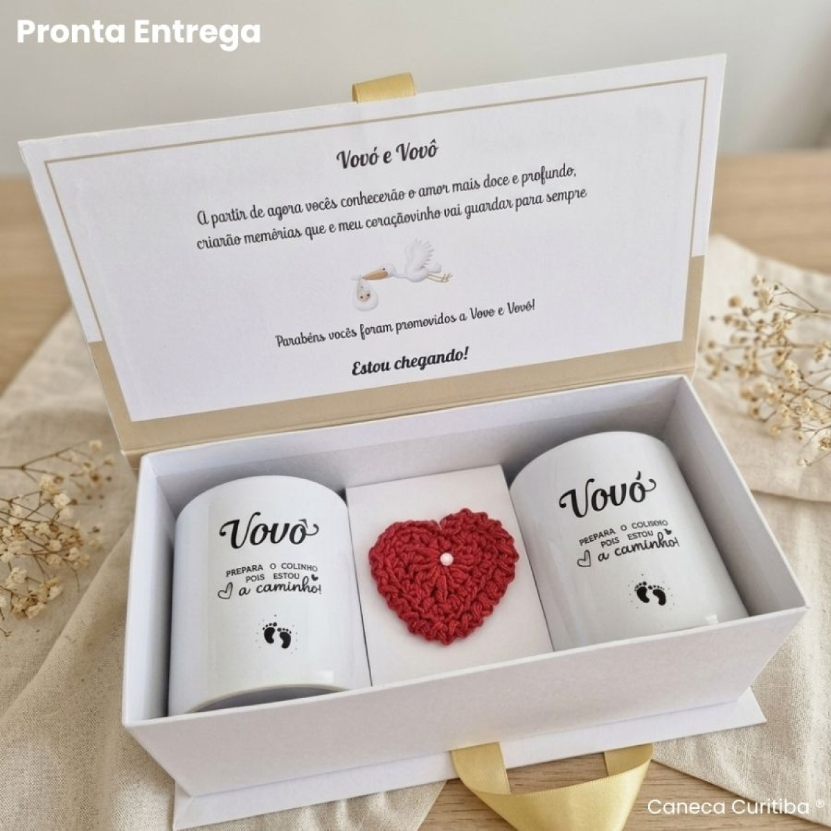 Caixa Revelação Gravidez para Avós Pronta Entrega