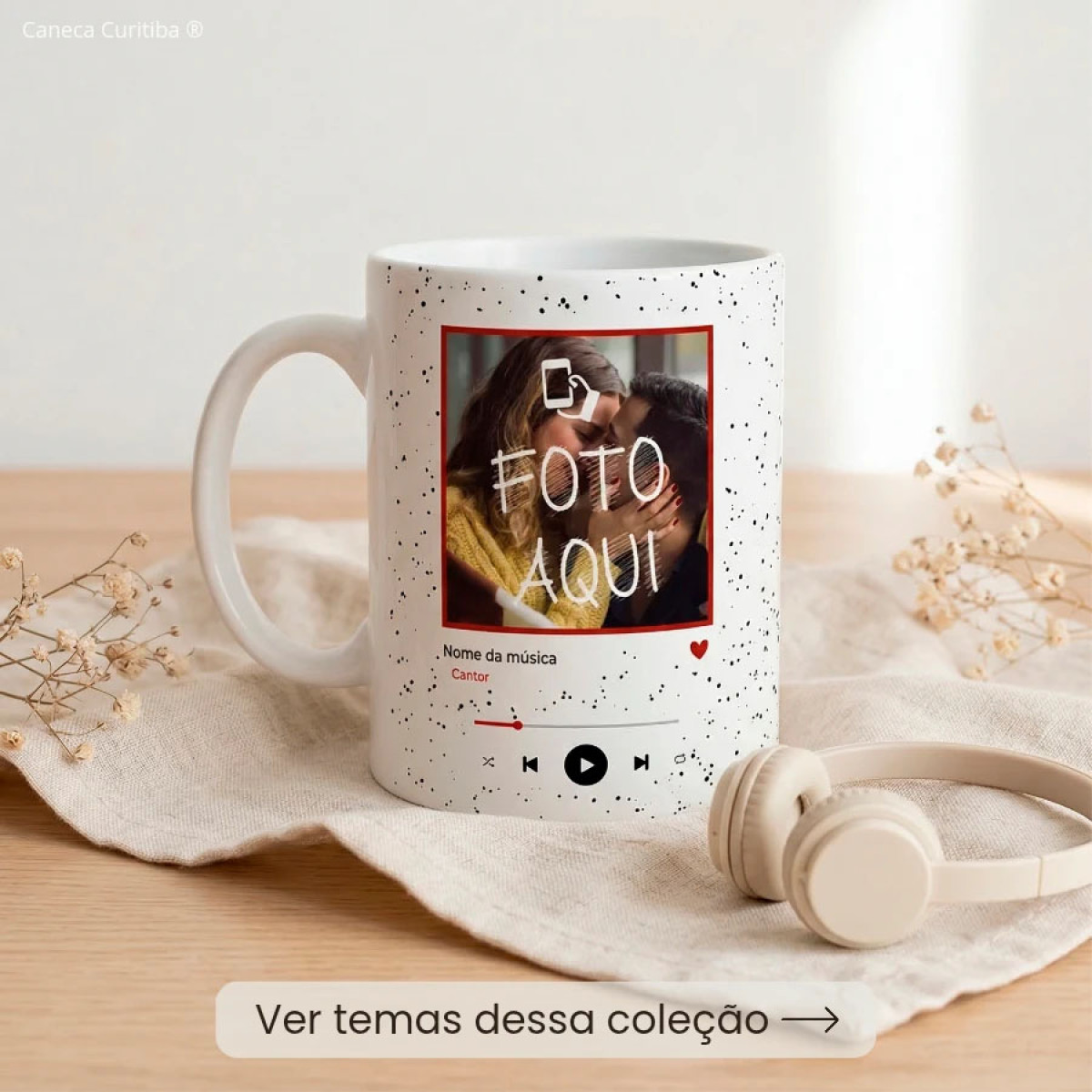 Coleção Foto e Música Personalizada com Arte, Foto, Texto