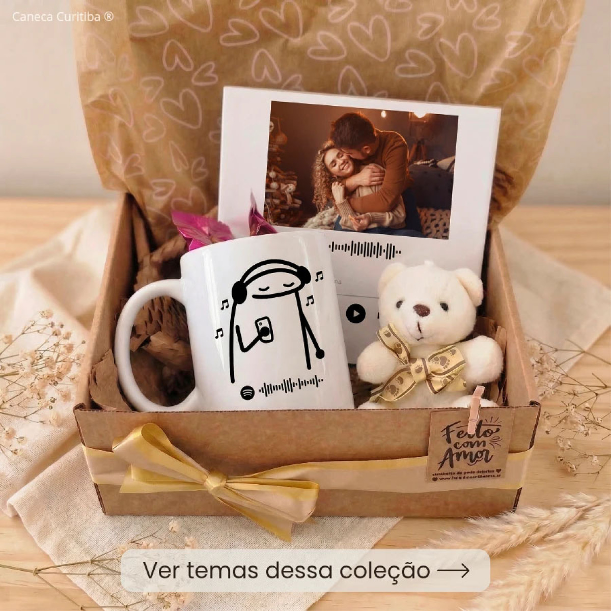Kit Caixa Presente com Caneca e Azulejo Personalizado